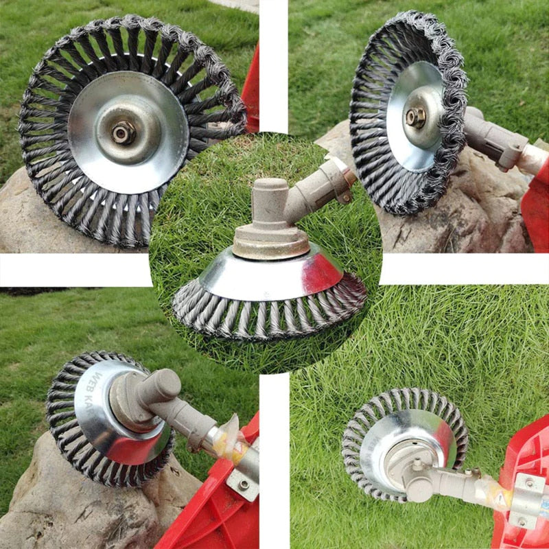 Steel Wire Wheel Garden Weed Brush Lawn Mower Grass Eater Trimmer. Zydropshipping