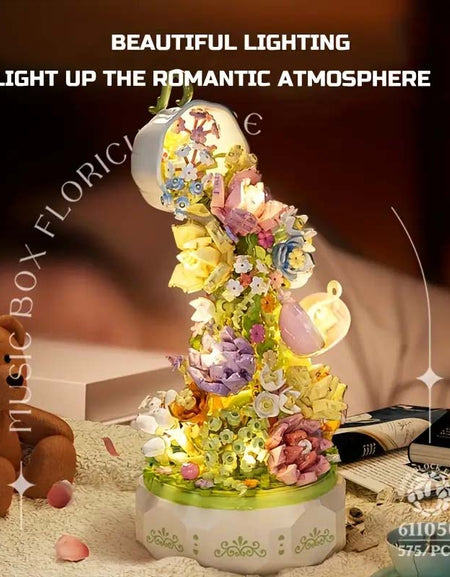 575pcs Teacups Flower Rotating Music Box-Zy Fulfill