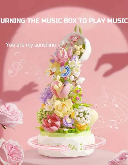 575pcs Teacups Flower Rotating Music Box-Zy Fulfill
