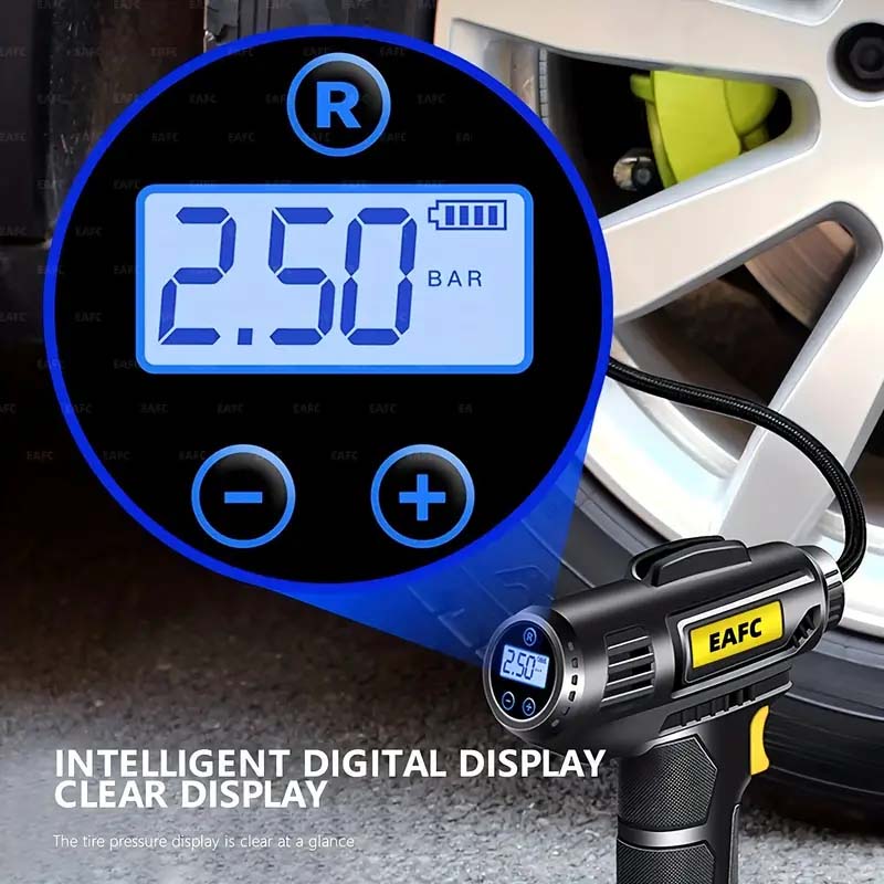 150PSI Cordless Tire Pump - USB Charging, Night-Light, Pressure Gauge