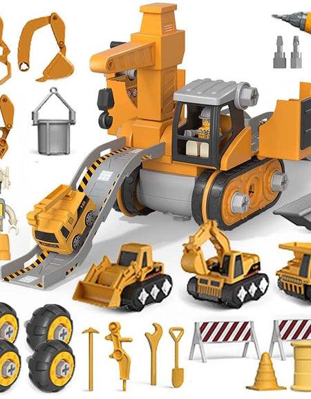 Kids Construction Vehicle Set: Crane Excavator Bulldozer Forklift-Zy Fulfill