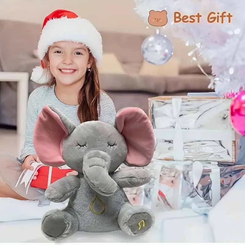 Breathing Elephant Plush Toy - Musical & Light-Up Snuggle for Babies