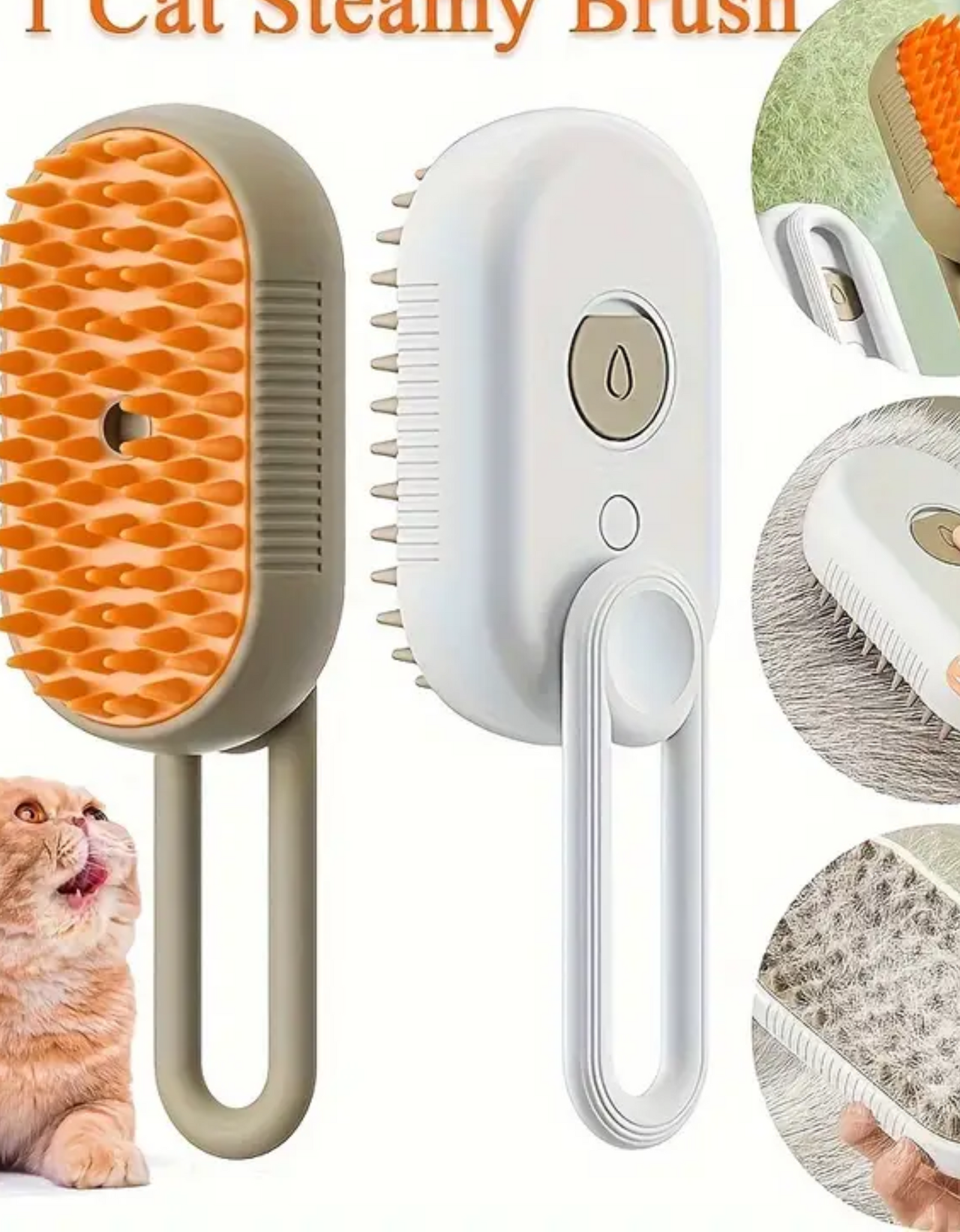Pet Grooming No-Rinse Brush: Fluff Remover & Massage Comb