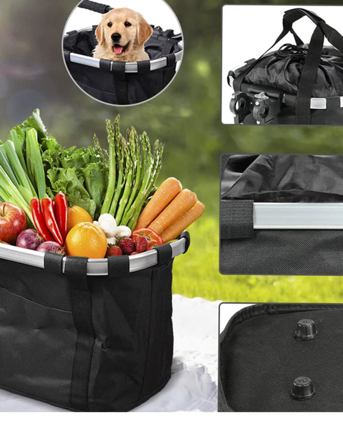 Load image into Gallery viewer, Detachable Canvas Bike Basket with Aluminum Frame
