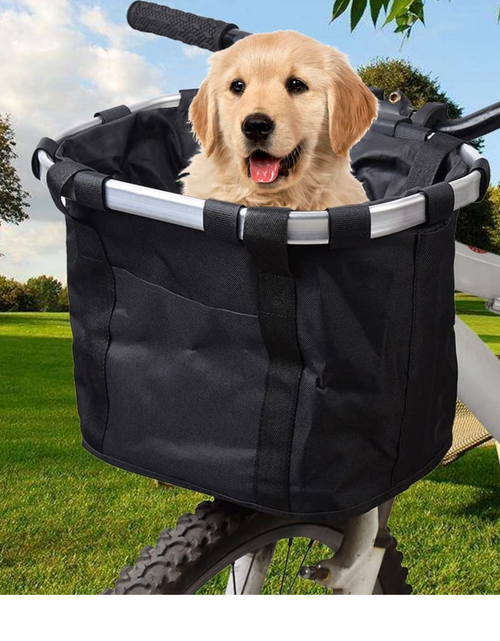 Load image into Gallery viewer, Detachable Canvas Bike Basket with Aluminum Frame
