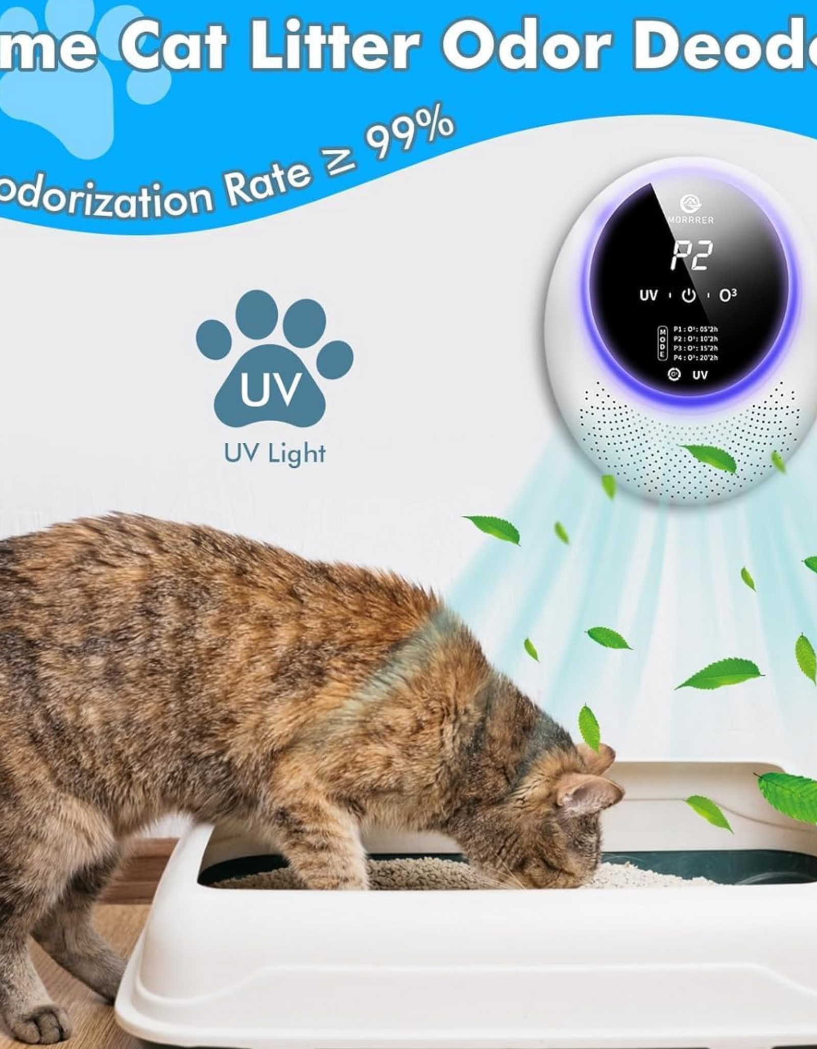 Portable Cat Litter Deodorizer with 10,000mAh Battery