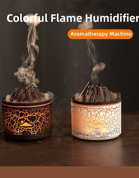 Volcano Flame Ultrasonic Humidifier & Aroma Diffuser for Home Fragrance - Smoking Mist Steamer Zydropshipping