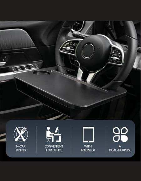 Load image into Gallery viewer, DriveSmart Steering Wheel Tray Table: Enhance Your On-the-Go Workspace
