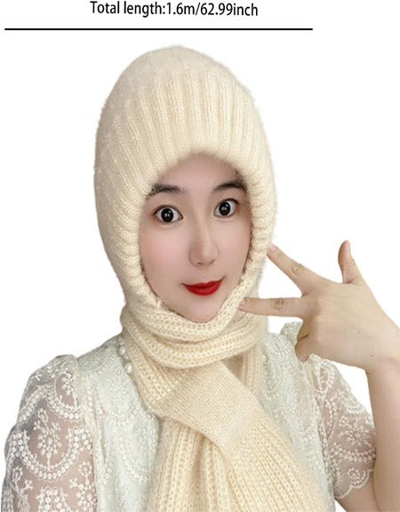 Windproof Knitted Ear Protection Scarf Hat (Women) Zydropshipping