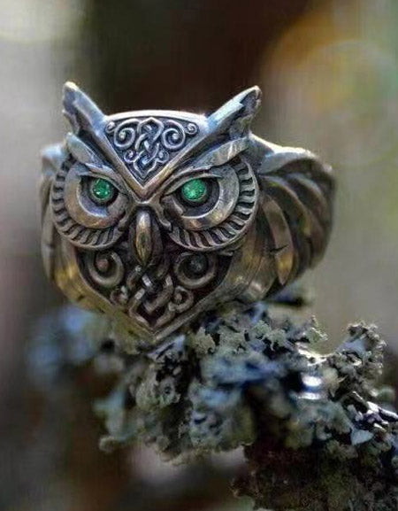 Load image into Gallery viewer, Wisdom&#39;s Emblem: Sterling Silver Owl Ring Zydropshipping
