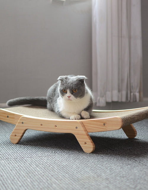 Load image into Gallery viewer, Wooden Cat Scratcher Bed - 3-in-1 Lounge, Post, Toy Zydropshipping
