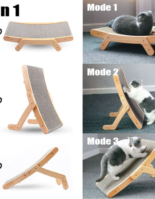 Load image into Gallery viewer, Wooden Cat Scratcher Bed - 3-in-1 Lounge, Post, Toy Zydropshipping
