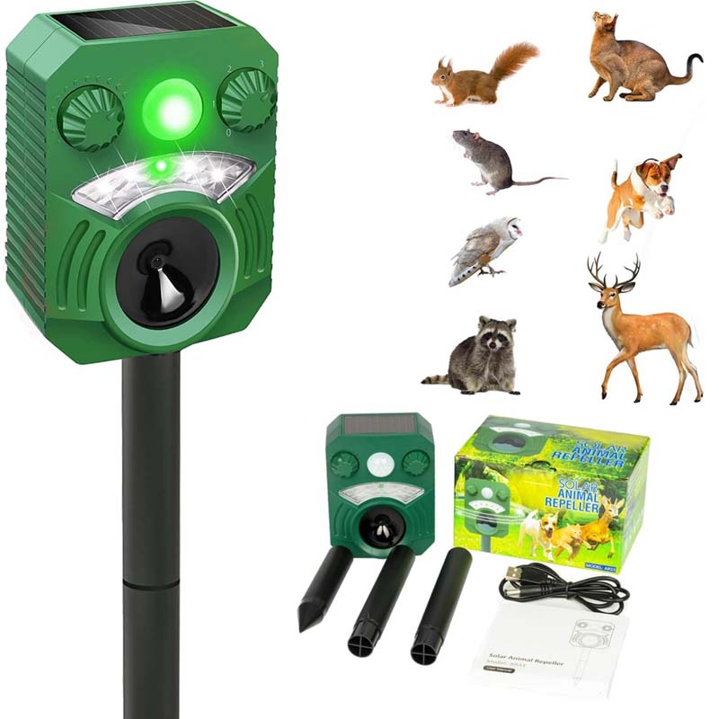 Joomouney Cat Repellent | Ultrasonic Solar Animal Scarer with PIR Sensor & Flash