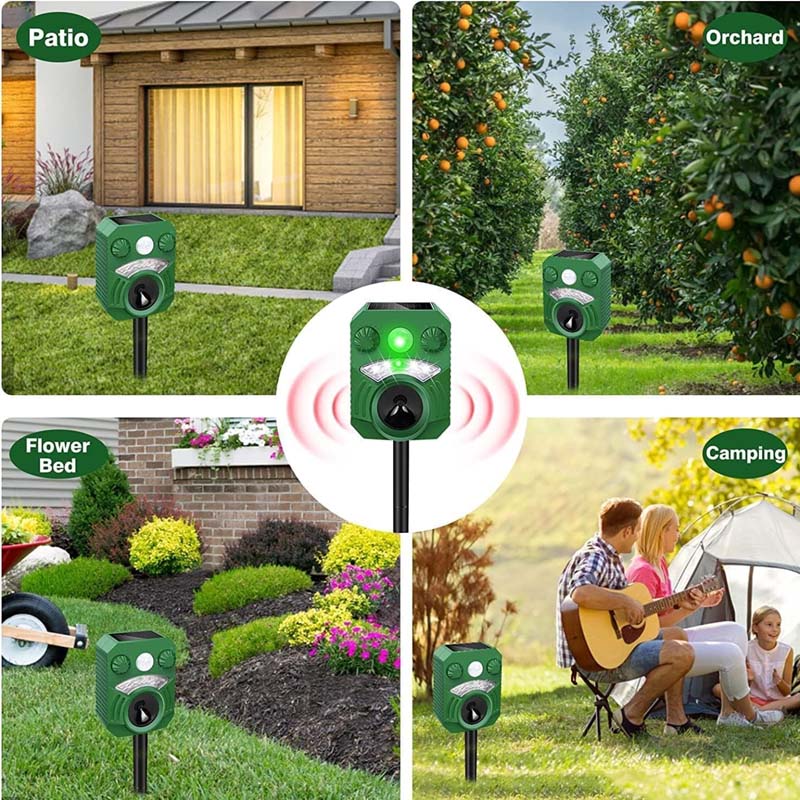 Joomouney Cat Repellent | Ultrasonic Solar Animal Scarer with PIR Sensor & Flash