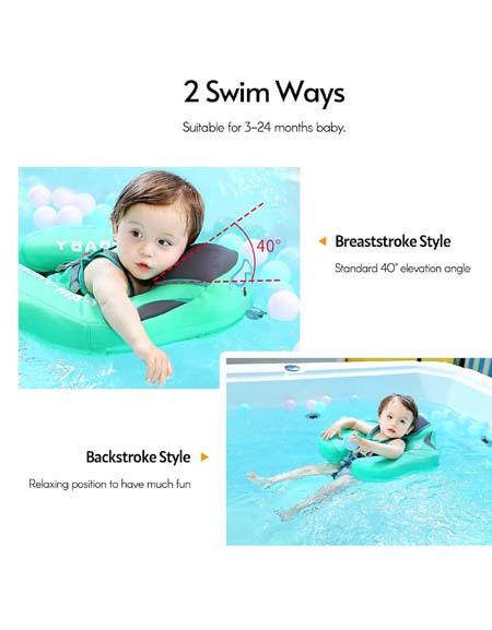 Adium Non-Baby Float: Innovative Infant Lying Swimming Ring for 0-3 Months Pool Swim Training