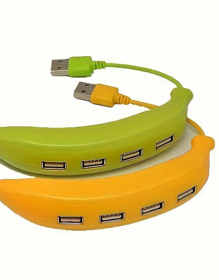 4-Port Banana USB 2.0 Hub - Compact & Portable Expansion-Zy Fulfill