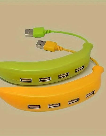4-Port Banana USB 2.0 Hub - Compact & Portable Expansion-Zy Fulfill