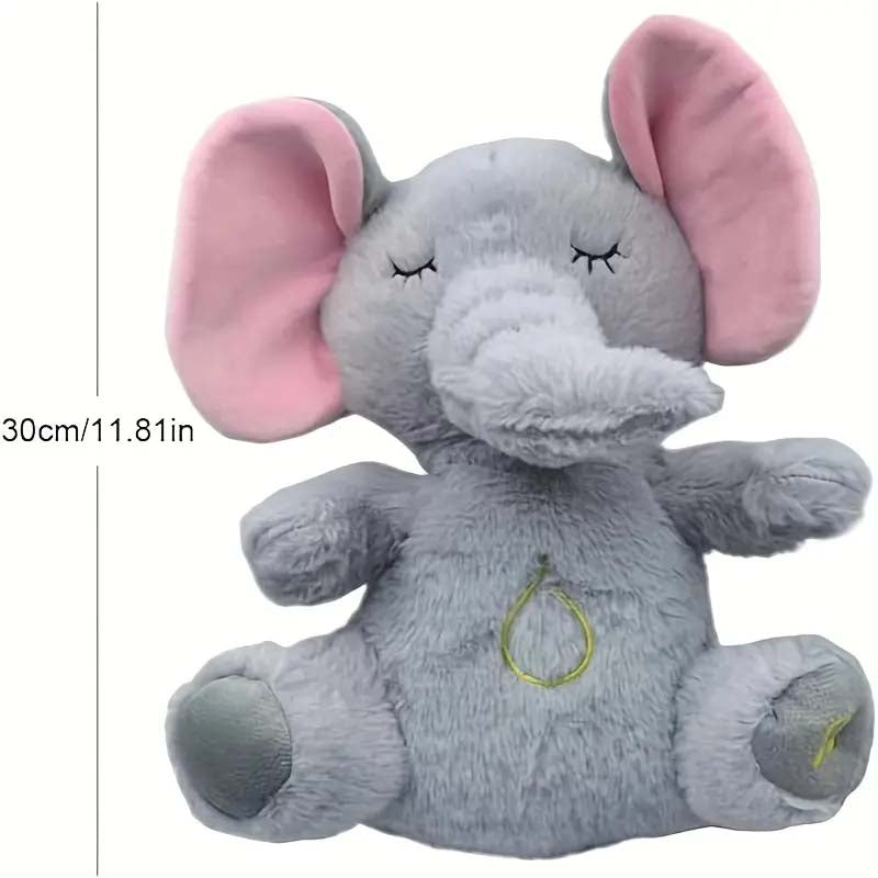 Breathing Elephant Plush Toy - Musical & Light-Up Snuggle for Babies