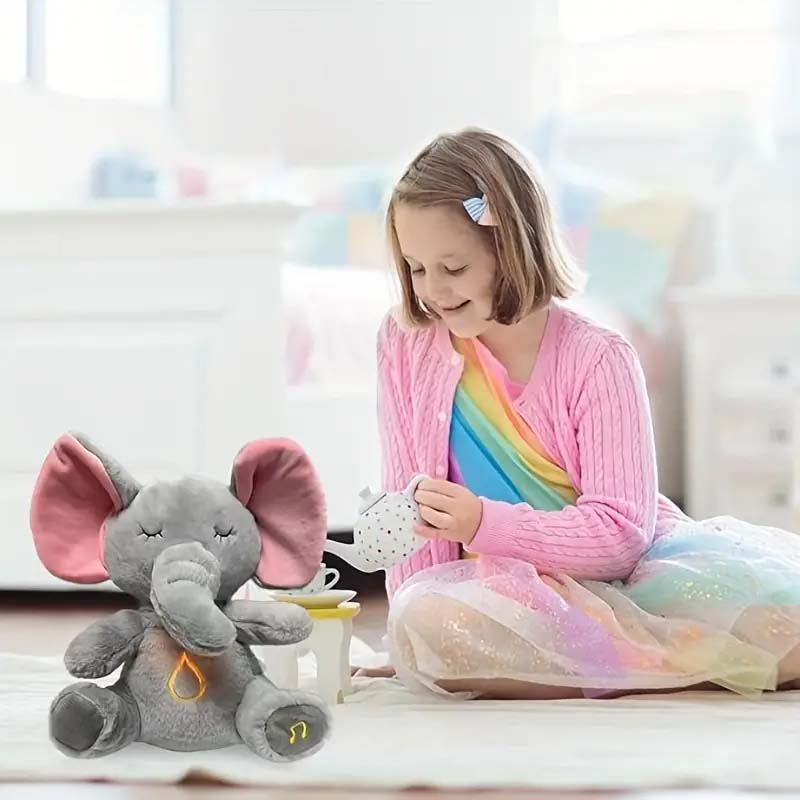 Breathing Elephant Plush Toy - Musical & Light-Up Snuggle for Babies