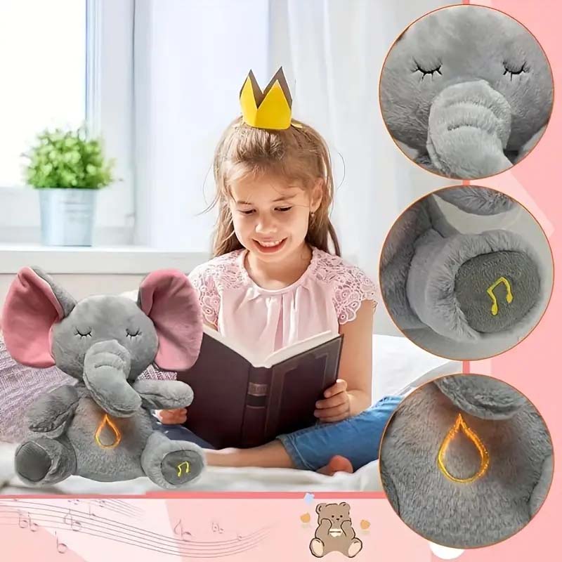 Breathing Elephant Plush Toy - Musical & Light-Up Snuggle for Babies