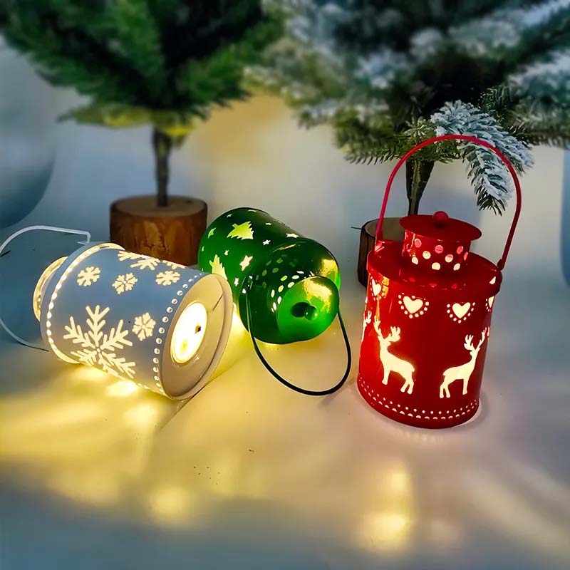 Nordic LED Christmas Candle Lanterns – Festive Holiday Decor