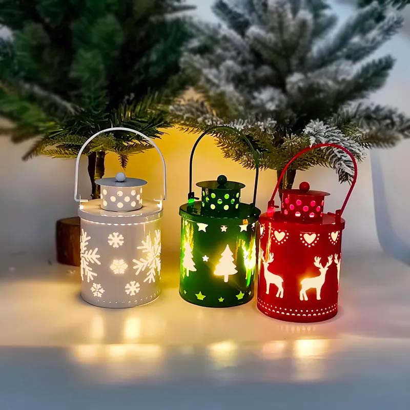 Nordic LED Christmas Candle Lanterns – Festive Holiday Decor