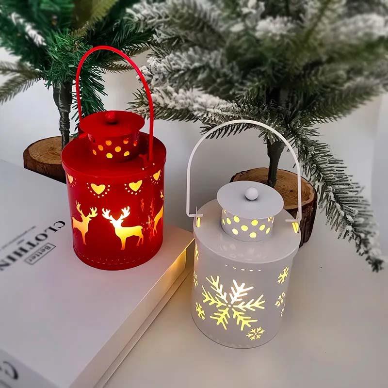 Nordic LED Christmas Candle Lanterns – Festive Holiday Decor