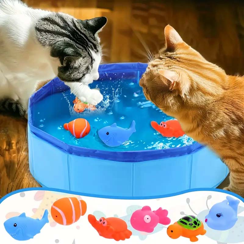 Interactive Cat Water Play Pool with Floating Toys