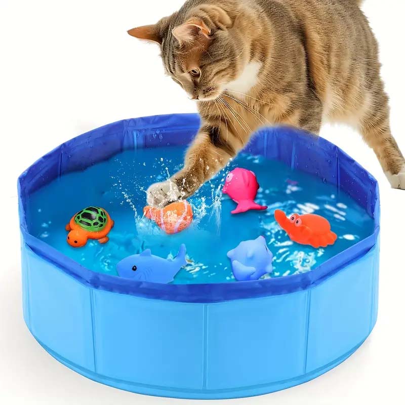 Interactive Cat Water Play Pool with Floating Toys