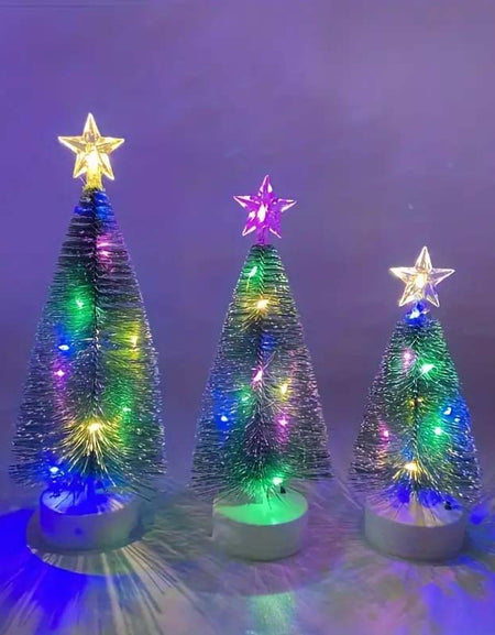3-Piece LED Copper Wire Christmas Tree Set - Large, Medium, Small-Zy Fulfill