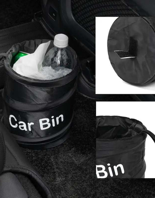 Load image into Gallery viewer, Collapsible Leak-Proof Car Trash Can – Black Waste Bin &amp; Cooler Bag
