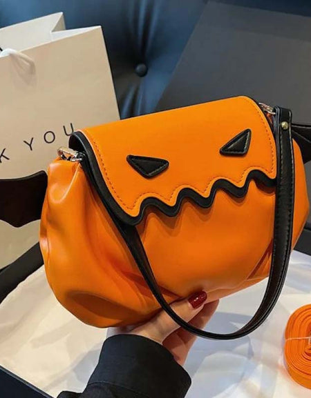 Halloween Pumpkin Crossbody Bag | Cute Cartoon with Wings-Zy Fulfill