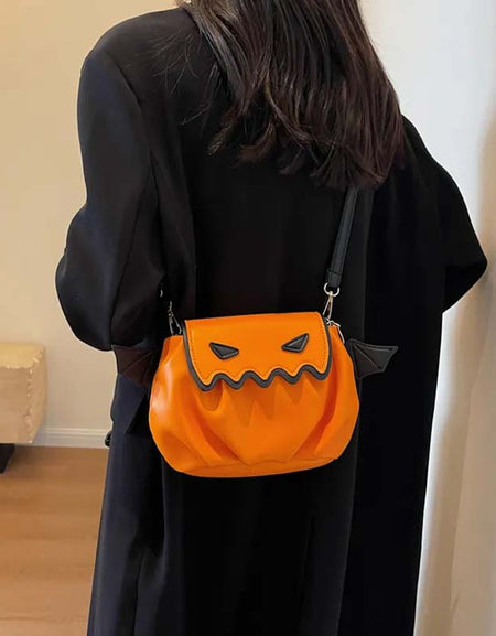 Halloween Pumpkin Crossbody Bag | Cute Cartoon with Wings-Zy Fulfill