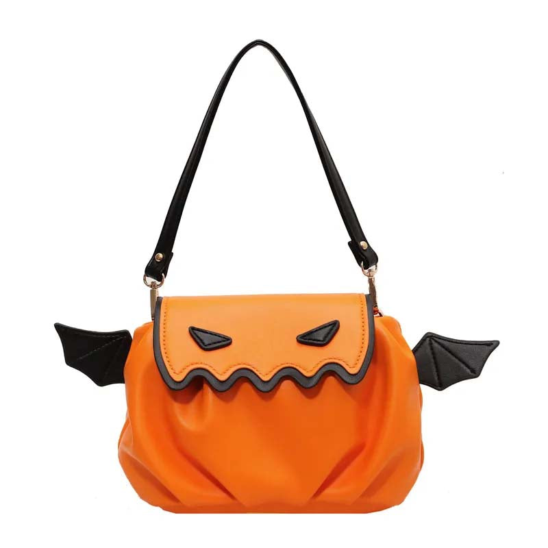 Halloween Pumpkin Crossbody Bag | Cute Cartoon with Wings