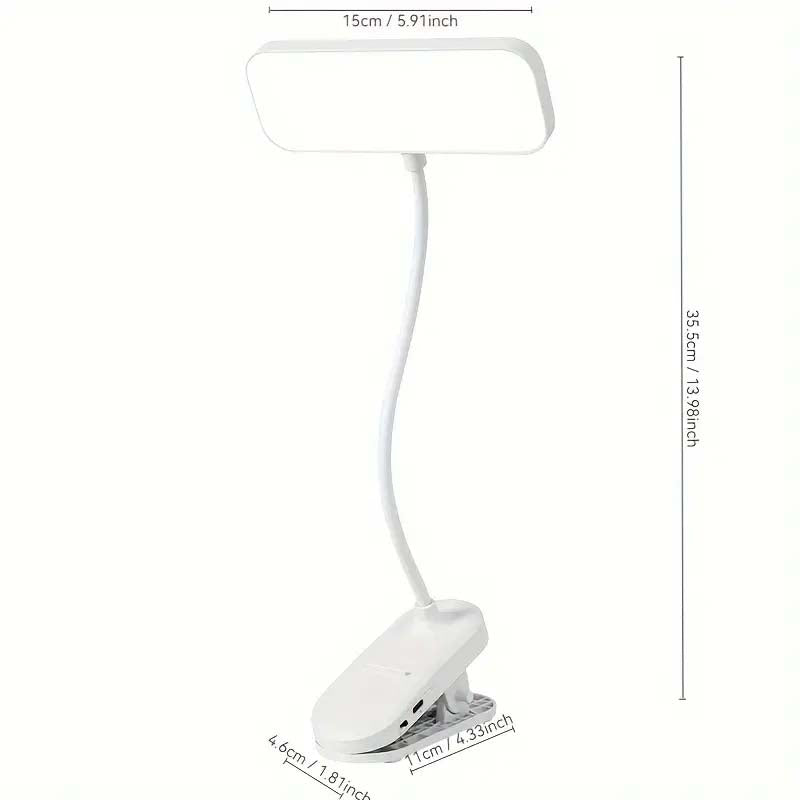 Clip-On LED Desk Lamp, Dimmable & Rechargeable | USB Powered