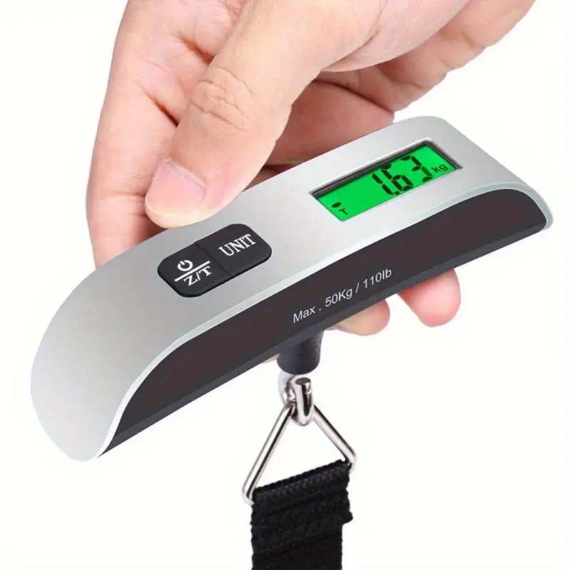 Digital Luggage Scale 110Lb/50Kg - Portable, Battery-Powered, LCD Display