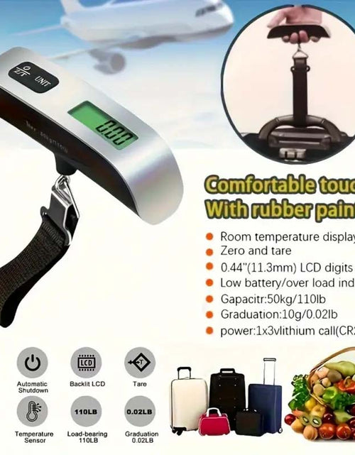 Load image into Gallery viewer, Digital Luggage Scale 110Lb/50Kg - Portable, Battery-Powered, LCD Display
