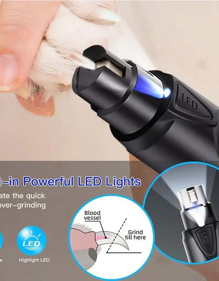 Quiet LED Dog Nail Grinder - Rechargeable & Painless Pet Trimmer-Zy Fulfill