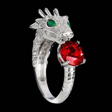 925 Sterling Silver Dragon Ring | Adjustable Gothic Jewelry-Zy Fulfill