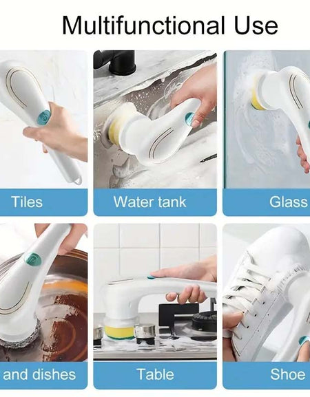Cordless Electric Scrubber Set - 5 Brush Heads for Multi-Surface Cleaning-Zy Fulfill