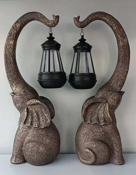 Solar Powered Elephant Statue - Color-Changing LED Garden Decor-Zy Fulfill