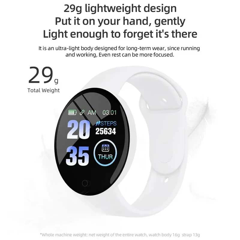 D18 Smart Watch: Bluetooth, Music, Fitness, Sleep Monitor - Men & Women