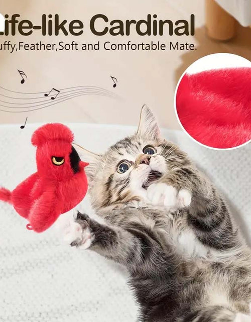 Load image into Gallery viewer, Interactive Chirping Cardinal Cat Toy - Rechargeable &amp; Lifelike
