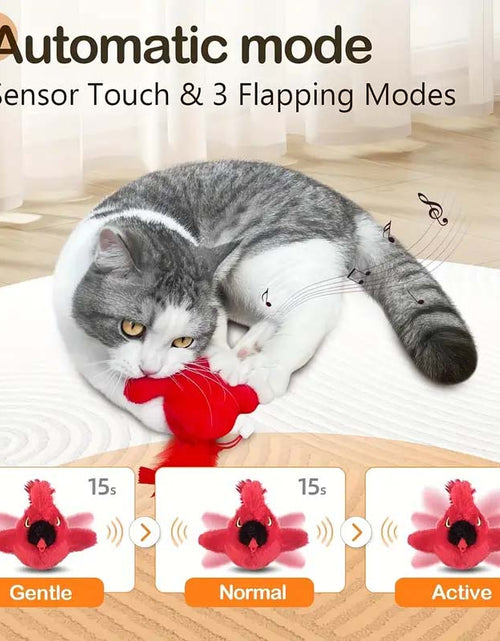 Load image into Gallery viewer, Interactive Chirping Cardinal Cat Toy - Rechargeable &amp; Lifelike
