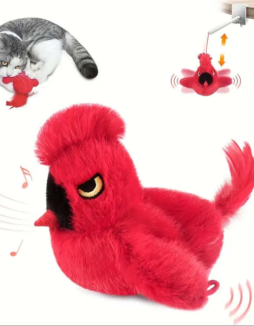 Load image into Gallery viewer, Interactive Chirping Cardinal Cat Toy - Rechargeable &amp; Lifelike
