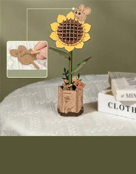 Wooden Flower Bouquet DIY Kit: Rose, Lilac, Sunflower, Carnation - Home Decor & Gift-Zy Fulfill