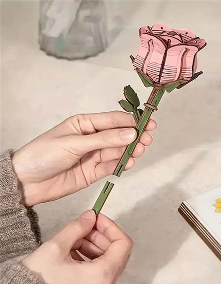 Wooden Flower Bouquet DIY Kit: Rose, Lilac, Sunflower, Carnation - Home Decor & Gift-Zy Fulfill