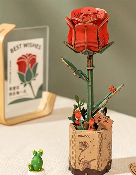 Wooden Flower Bouquet DIY Kit: Rose, Lilac, Sunflower, Carnation - Home Decor & Gift-Zy Fulfill