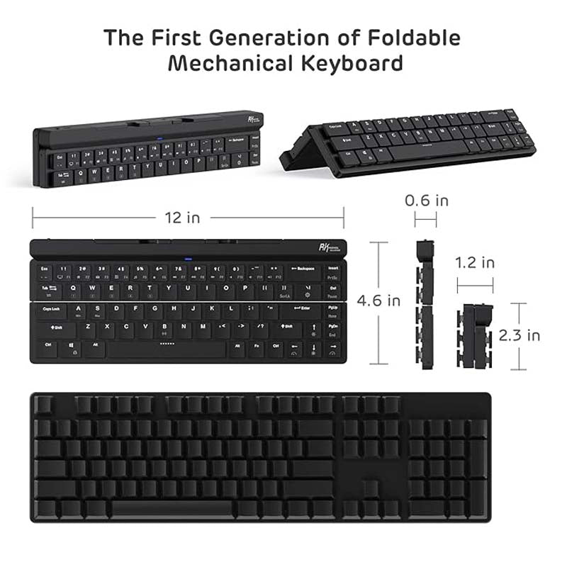 Portable Foldable Bluetooth Keyboard