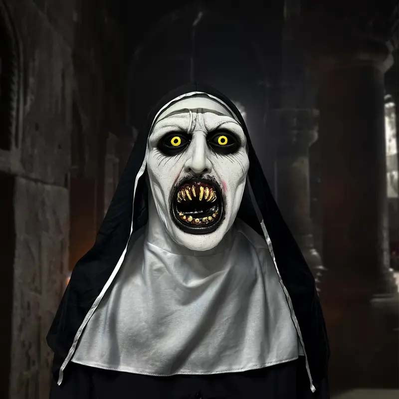 Qualteus Funky Nun Latex Mask Creepy Halloween